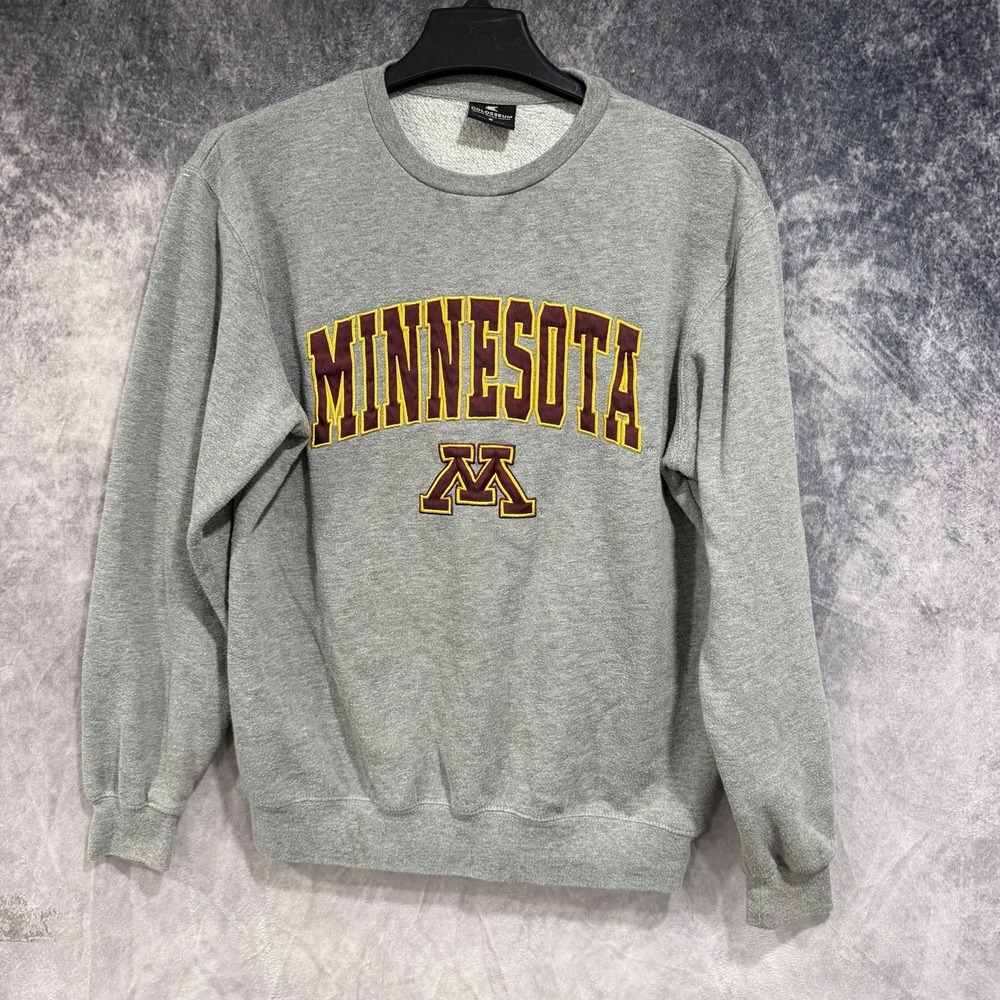 Minnesota Golden Gophers Sweatshirt Small Crewneck Gray Colosseum NCAA Logo